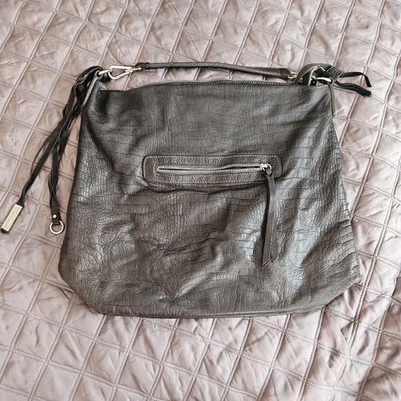 Black Crocodile Leather Gianni Chiarini Big Bag 14x14 - Picture 3 of 7